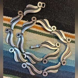 VINTAGE PEDRO CASTILLO TAXCO MEXICO STERLING NECKLACE, 15 INCHES